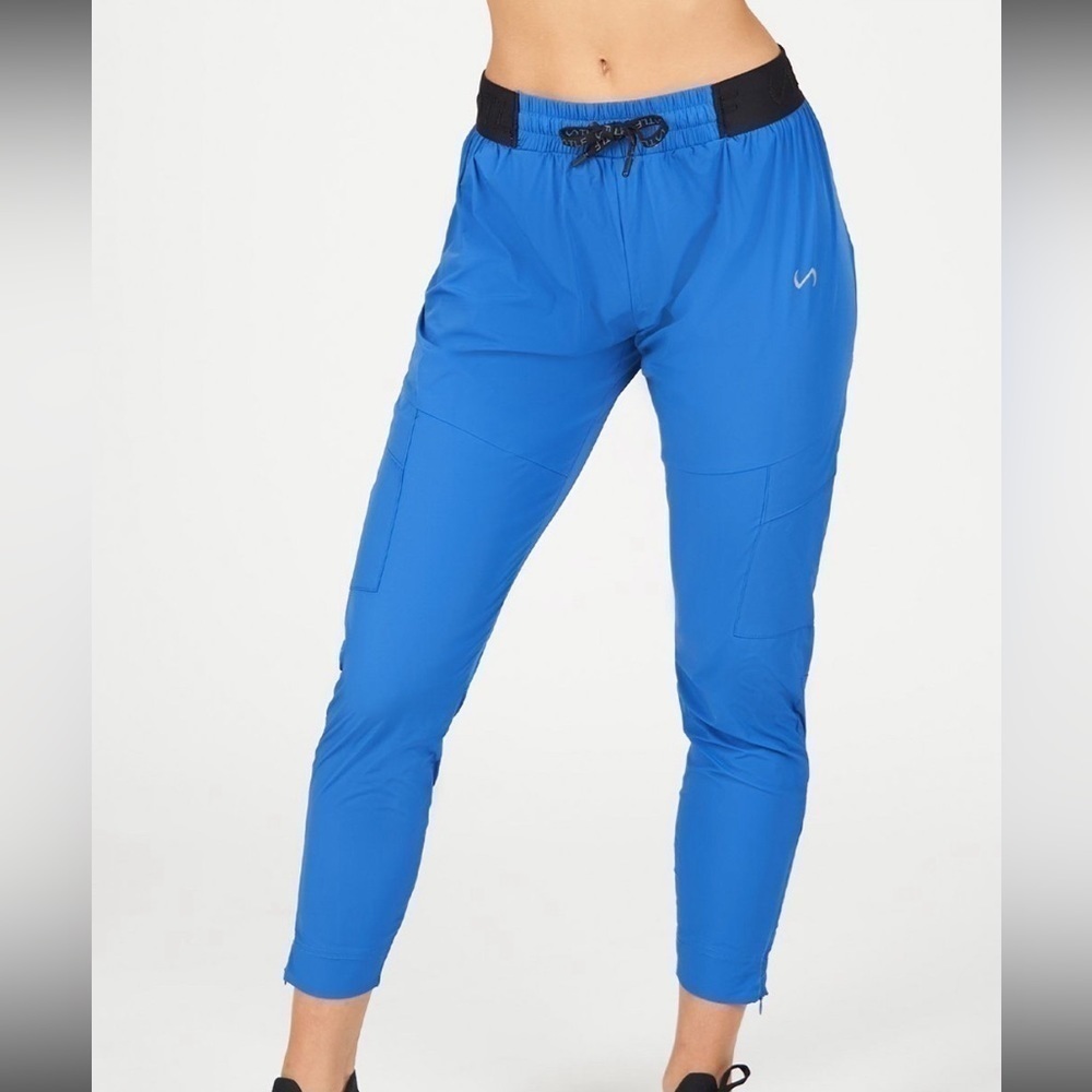 TLF black and blue Emerge Workout Jogger Pants Large Performance fabric mesh